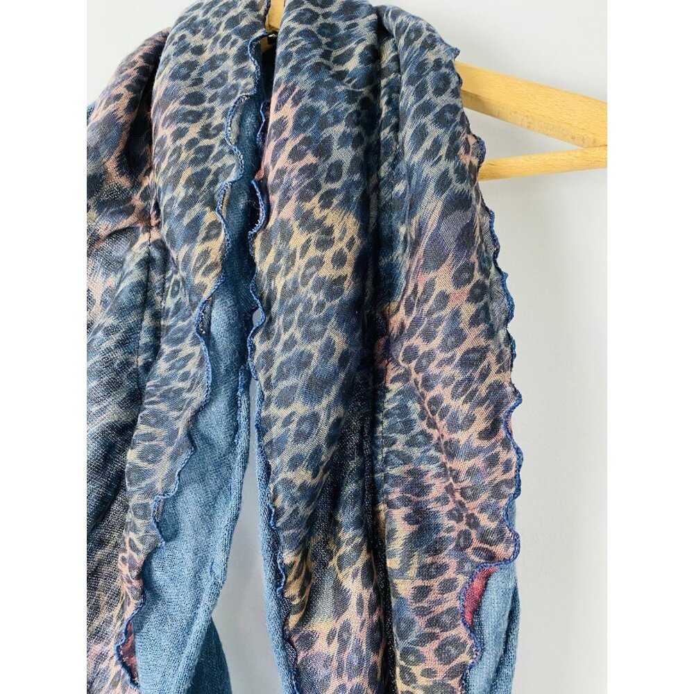Multicolor Animal Print Infinity Scarf One Size Two Layer - Picture 3 of 6